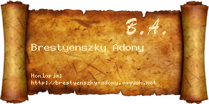 Brestyenszky Adony névjegykártya